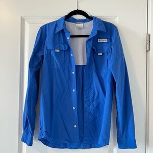 Columbia Blue Long-Sleeve Women’s Hiking Shirt